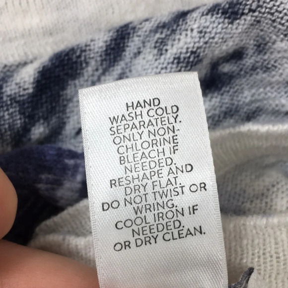 J.Jill Blue White Linen Blend Convertible Split Open Back Top Shirt Womens XS - Picture 8 of 11